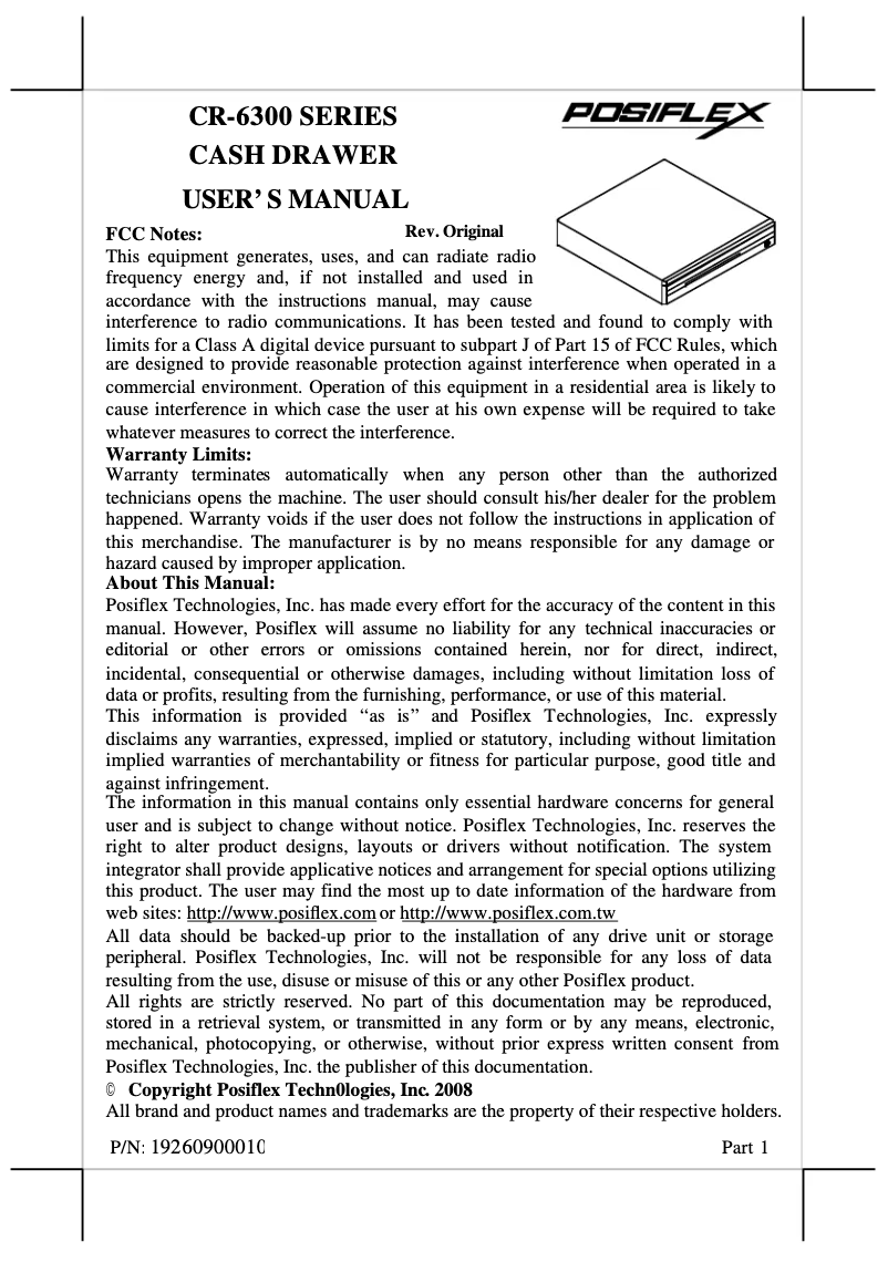 Imagen de la primera página del manual del dispositivo CR-6300
