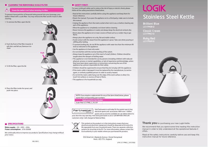 Imagen de la primera página del manual del dispositivo LC17PR12