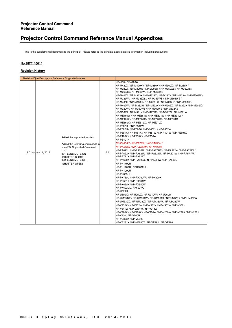 Página 1 del manual Manual de usuario NEC NP-PA803UL-41ZL
