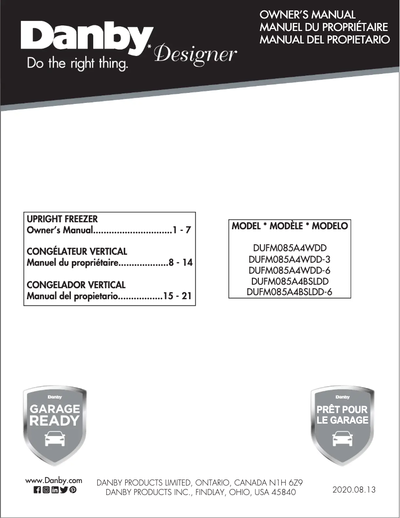 Imagen de la primera página del manual del dispositivo DUFM085A4WDD-3