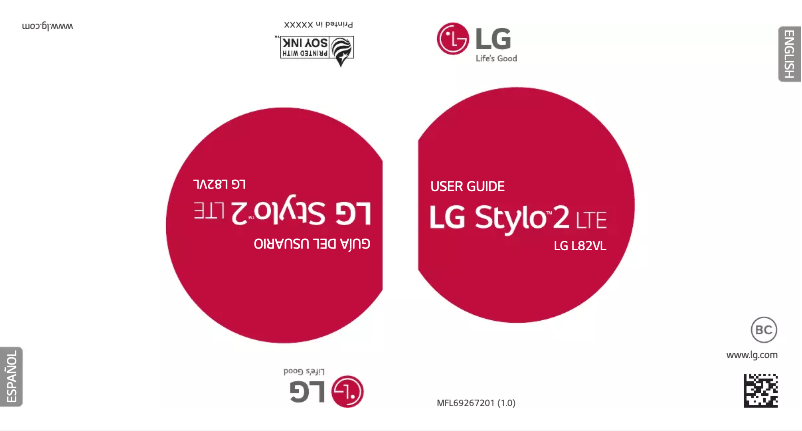 Imagen de la primera página del manual del dispositivo Stylo 2 LTE