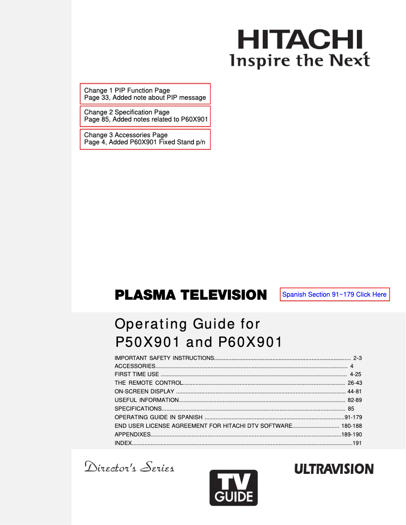 Imagen de la primera página del manual del dispositivo P50X901