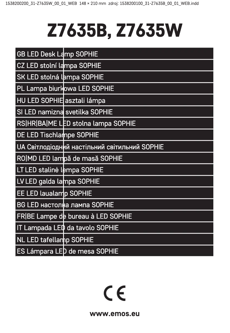 Página 1 del manual Manual de usuario Emos Z7635W