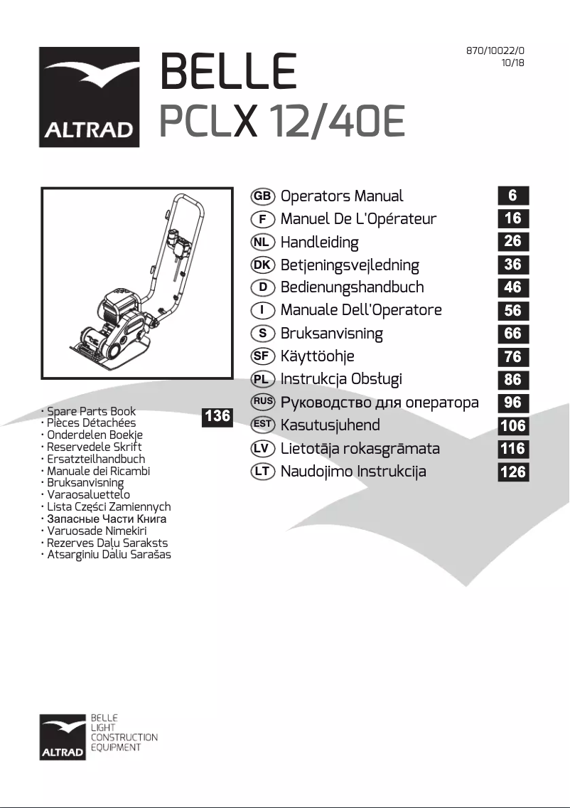 Imagen de la primera página del manual del dispositivo BELLE PCLX 12/40E