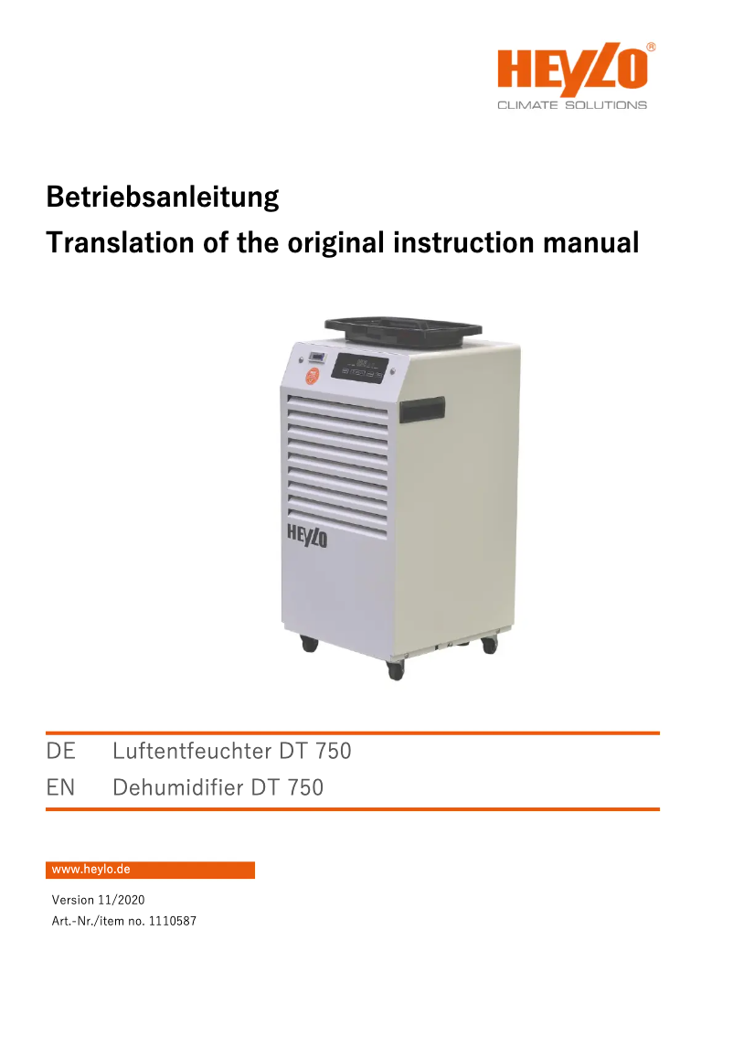 Imagen de la primera página del manual del dispositivo DT 750