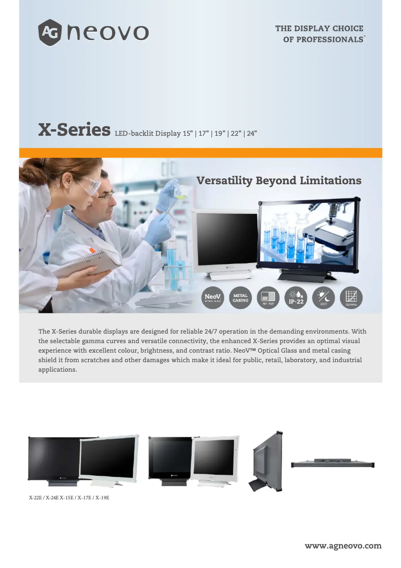 Página 1 del manual Ficha técnica AG Neovo X-15E