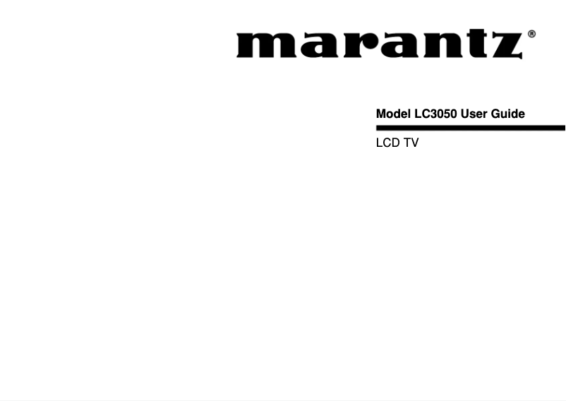 Página nº 1 - Manual de usuario Marantz LC3050