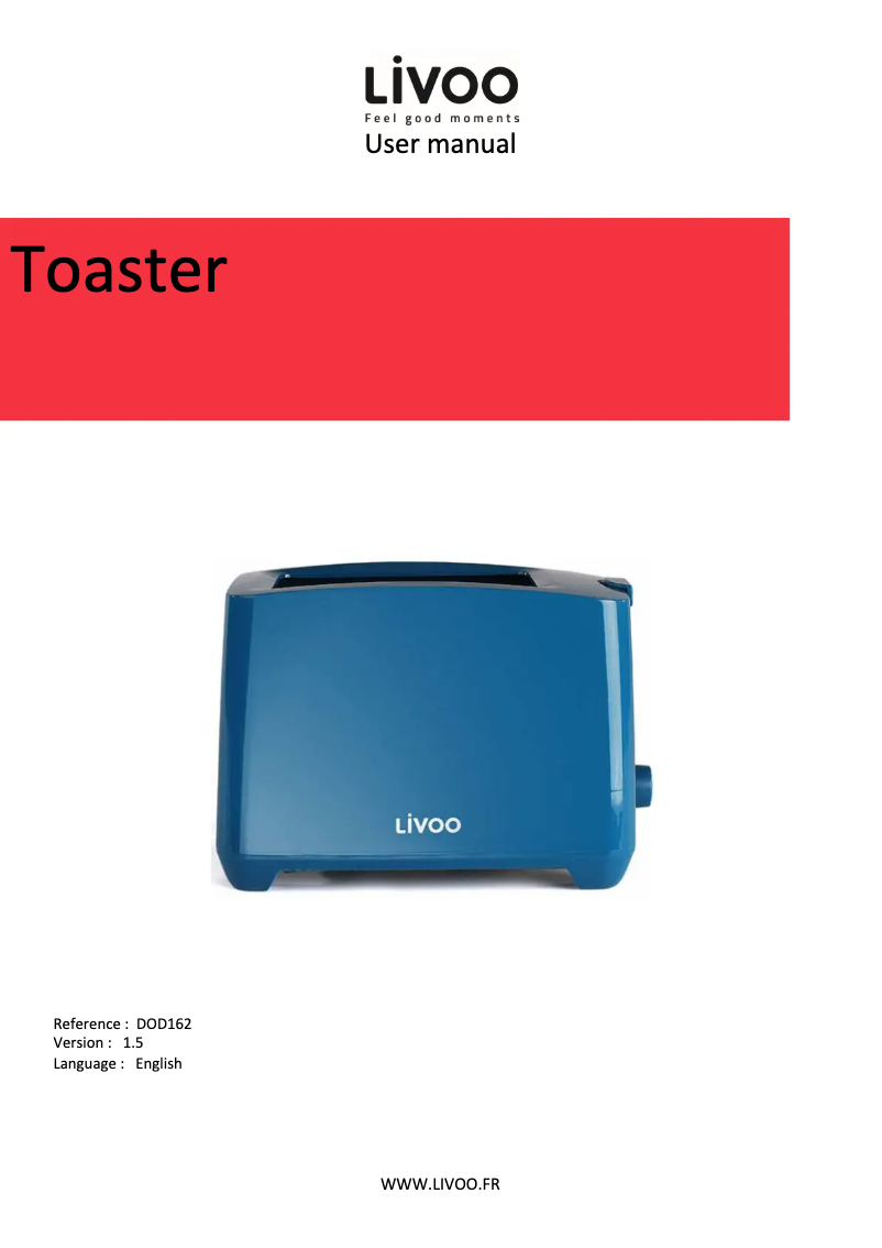 Imagen de la primera página del manual del dispositivo DOD162