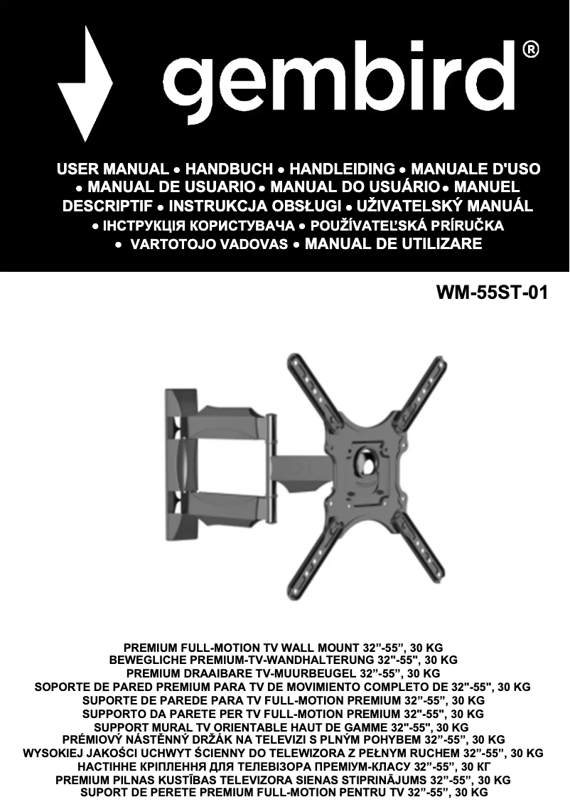 Imagen de la primera página del manual del dispositivo WM-55ST-01