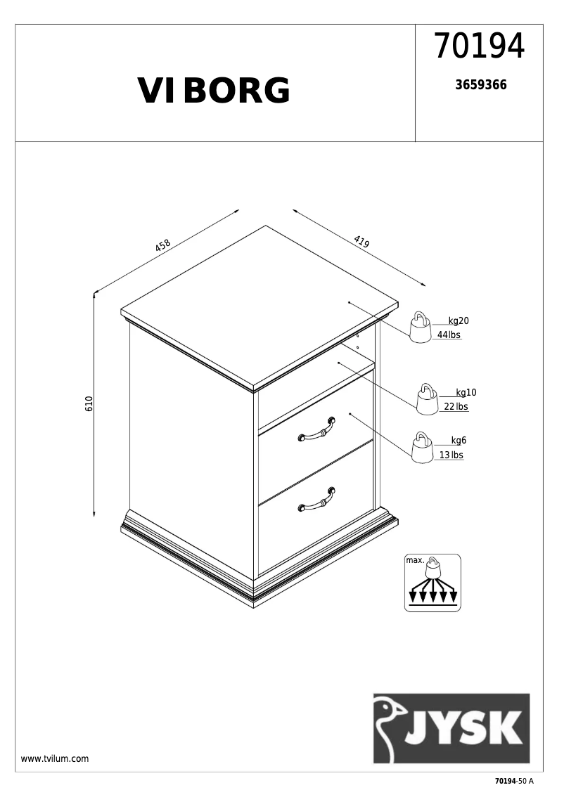 Imagen de la primera página del manual del dispositivo Viborg (153x203x63)