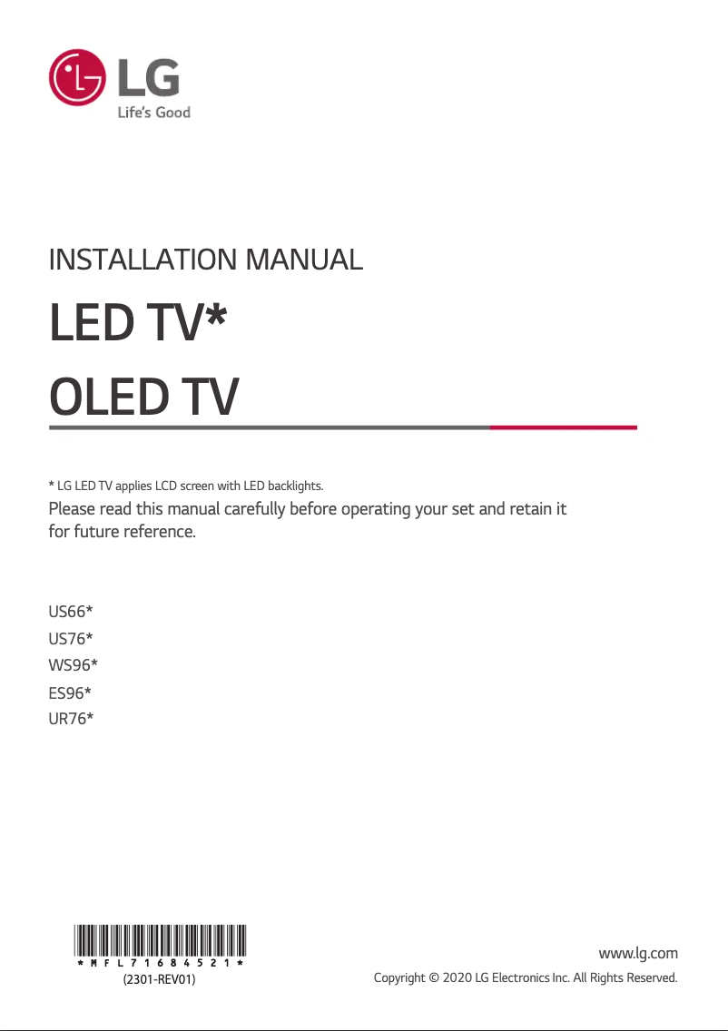 Imagen de la primera página del manual del dispositivo 55US662H9ZC