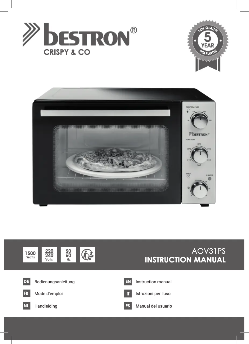 Página 1 del manual Manual de usuario Bestron AOV31PS