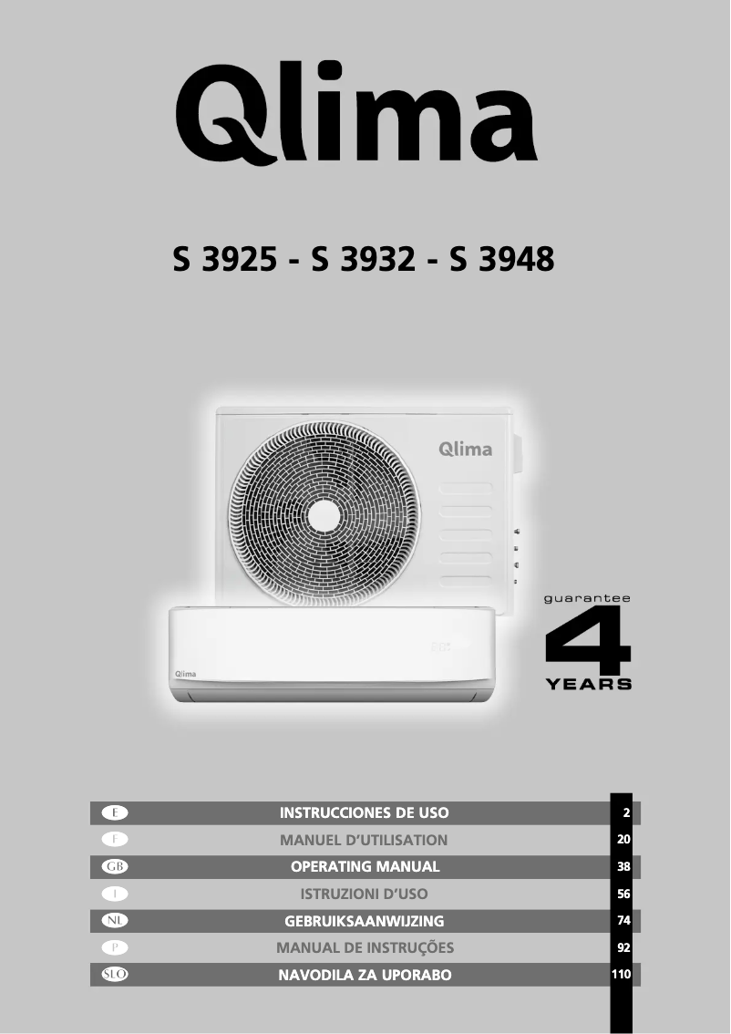 Página 1 del manual Manual de usuario Qlima S3932