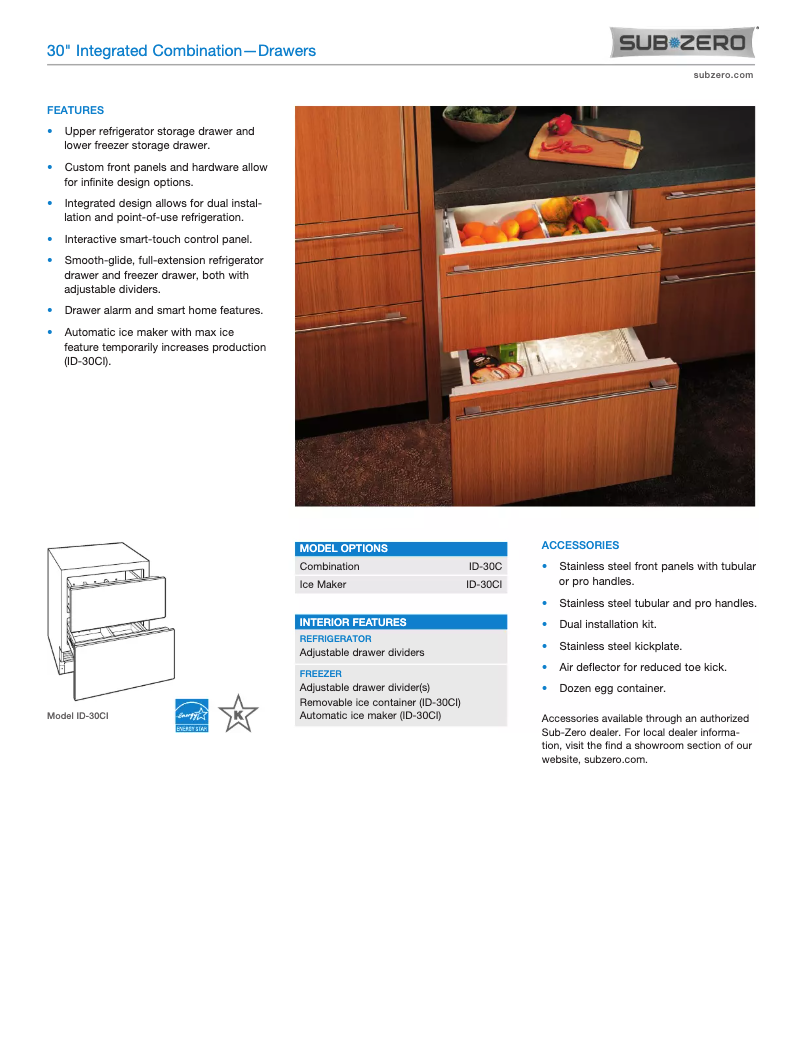 Página 1 del manual Manual de usuario Sub-Zero ID-30C