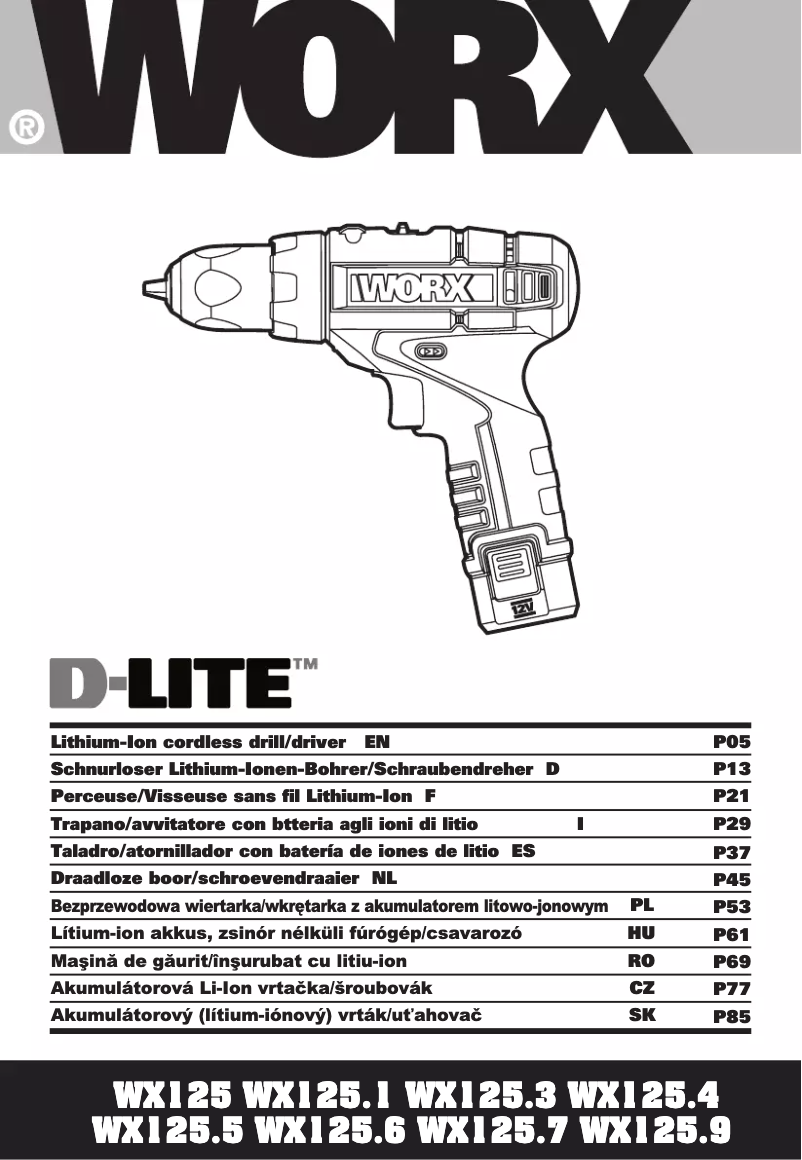 Imagen de la primera página del manual del dispositivo D-Lite WX125.1