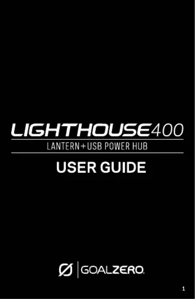 Página 1 del manual Manual de usuario Goal Zero Lighthouse 400