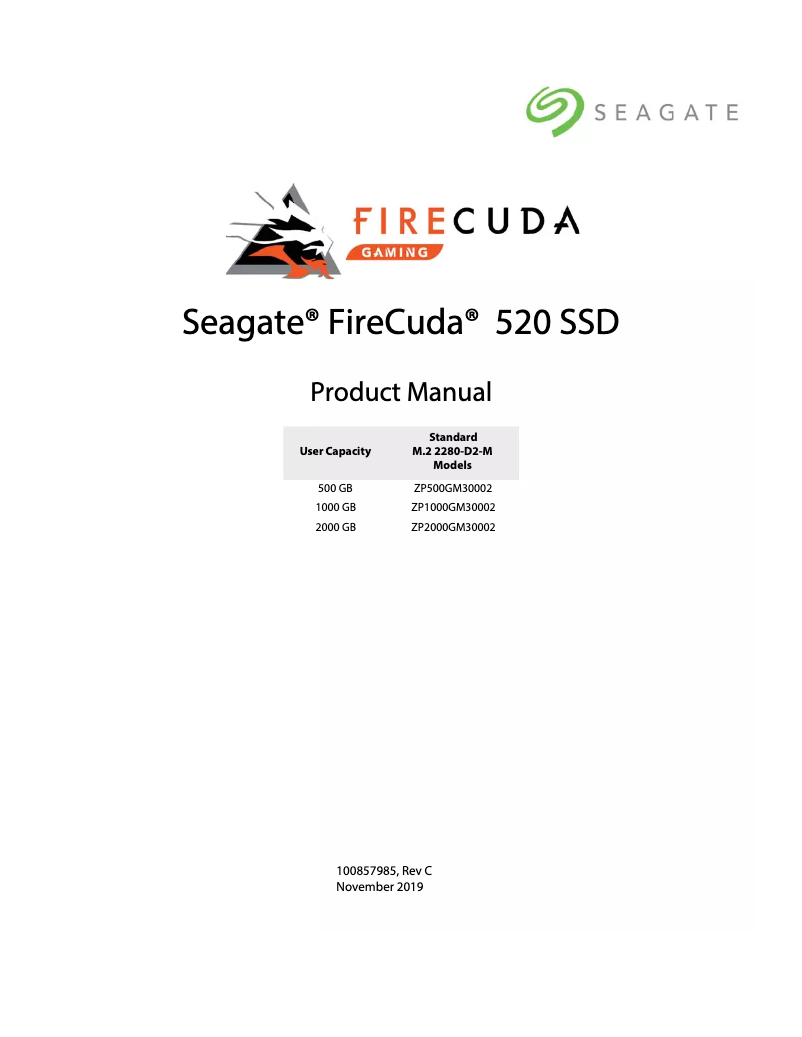 Página nº 1 - Manual de usuario Seagate FireCuda
