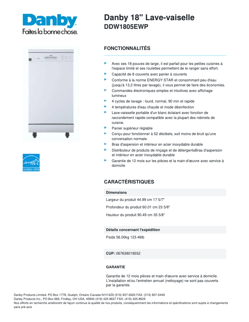 Imagen de la primera página del manual del dispositivo DDW1805EWP