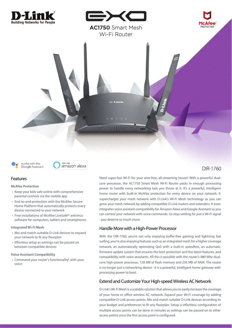 Página 1 del manual Ficha técnica D-Link DIR-1760