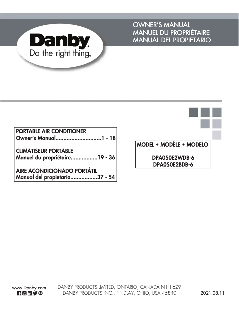 Página nº 1 - Manual de usuario Danby DPA050E2WDB-6