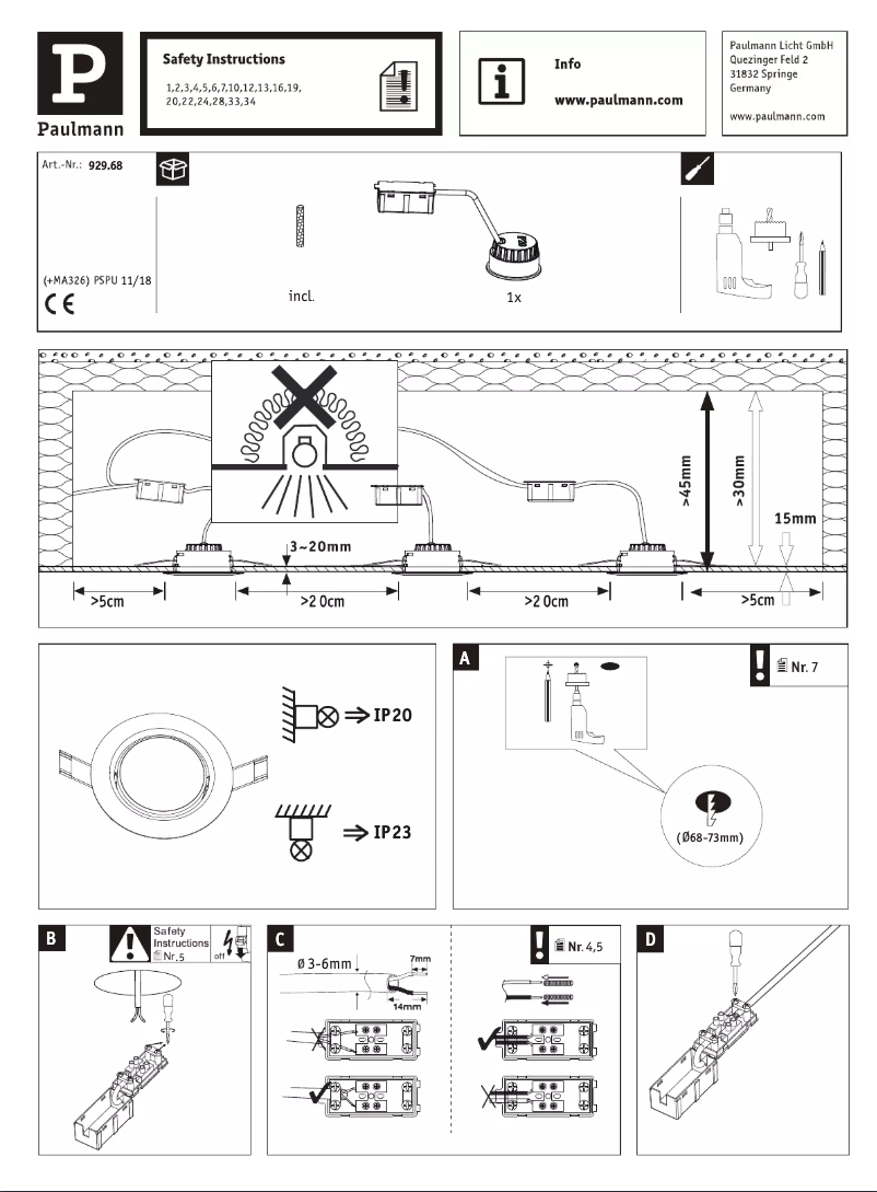 Página 1 del manual Manual de usuario Paulmann 929.68