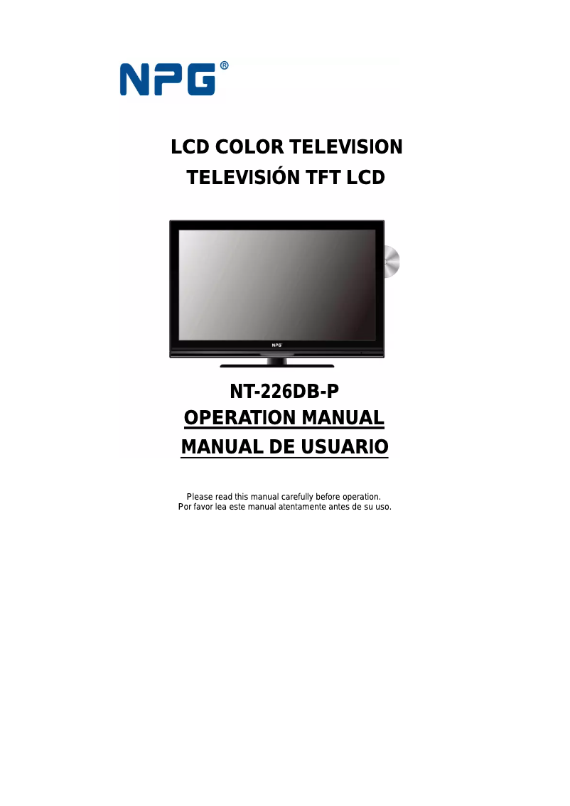 Página 1 del manual Manual de usuario NPG 30E37TVNT226DVB