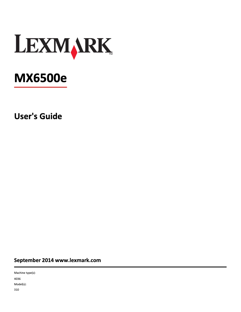 Imagen de la primera página del manual del dispositivo MX6500