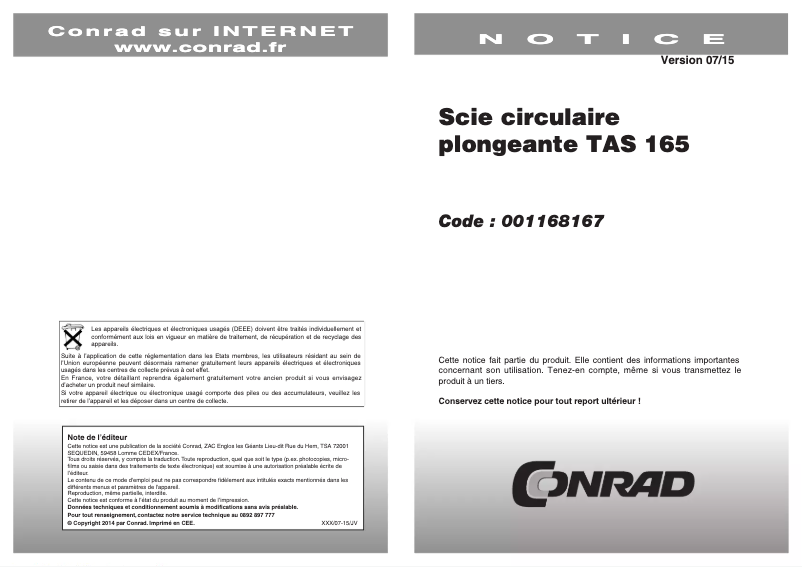 Imagen de la primera página del manual del dispositivo TAS165