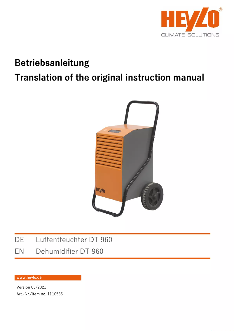 Página 1 del manual Manual de usuario Heylo DT 960