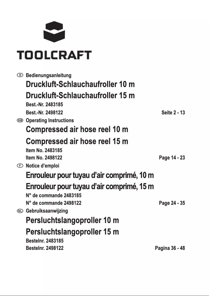 Página 1 del manual Manual de usuario Toolcraft TO-7449555