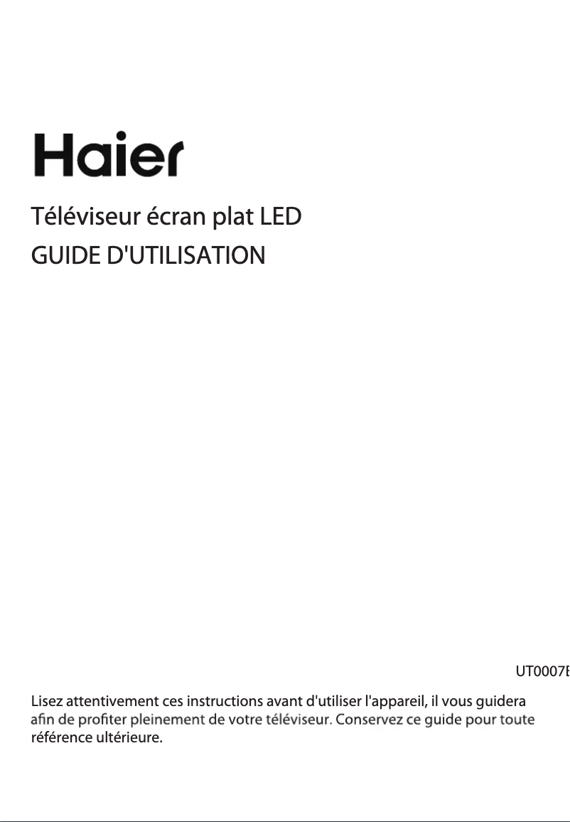 Página 1 del manual Manual de usuario Haier LE65B7000TU