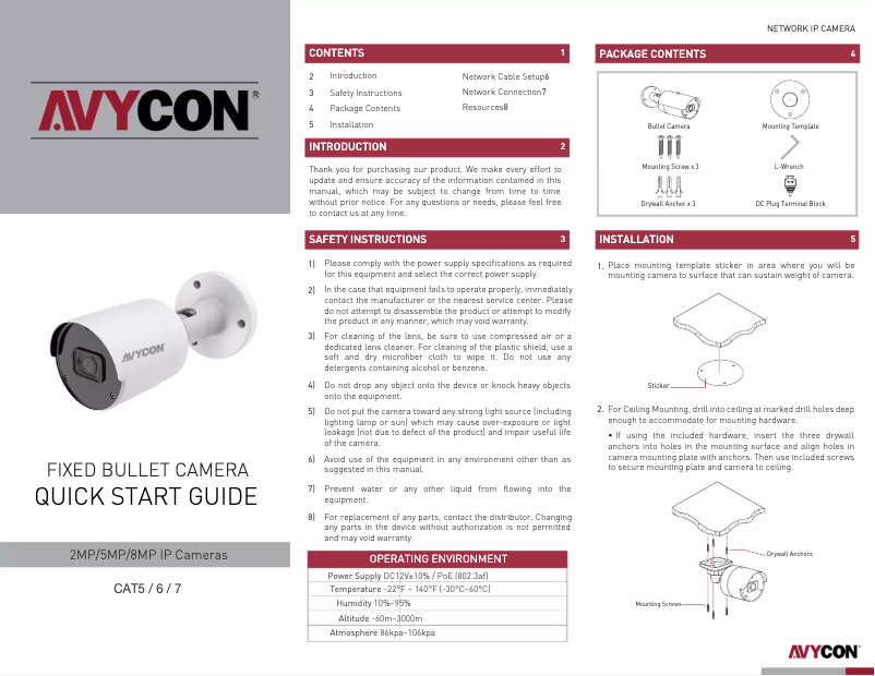 Imagen de la primera página del manual del dispositivo AVC-NB51F28