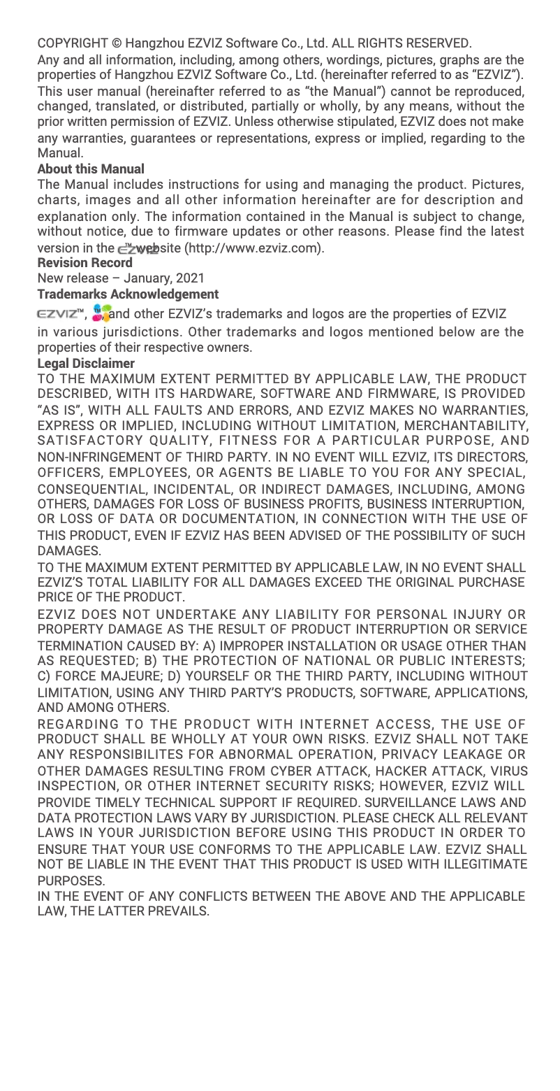 Página nº 1 - Manual de usuario EZVIZ C3TN Color