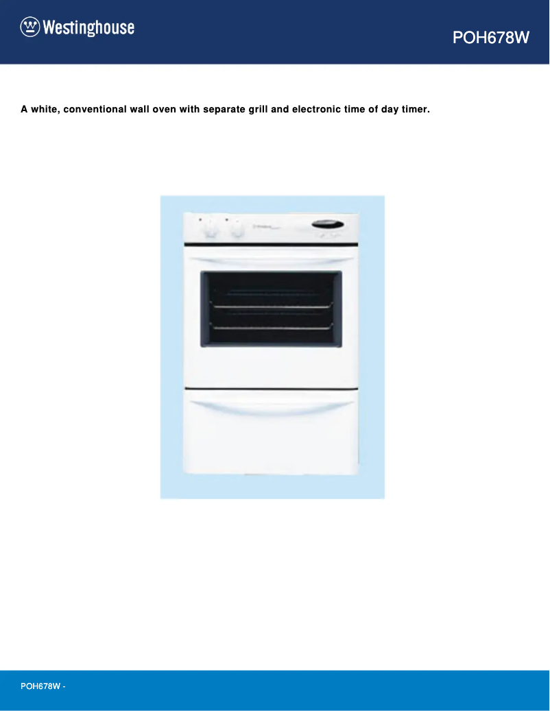 Página 1 del manual Manual de usuario Westinghouse POH678W