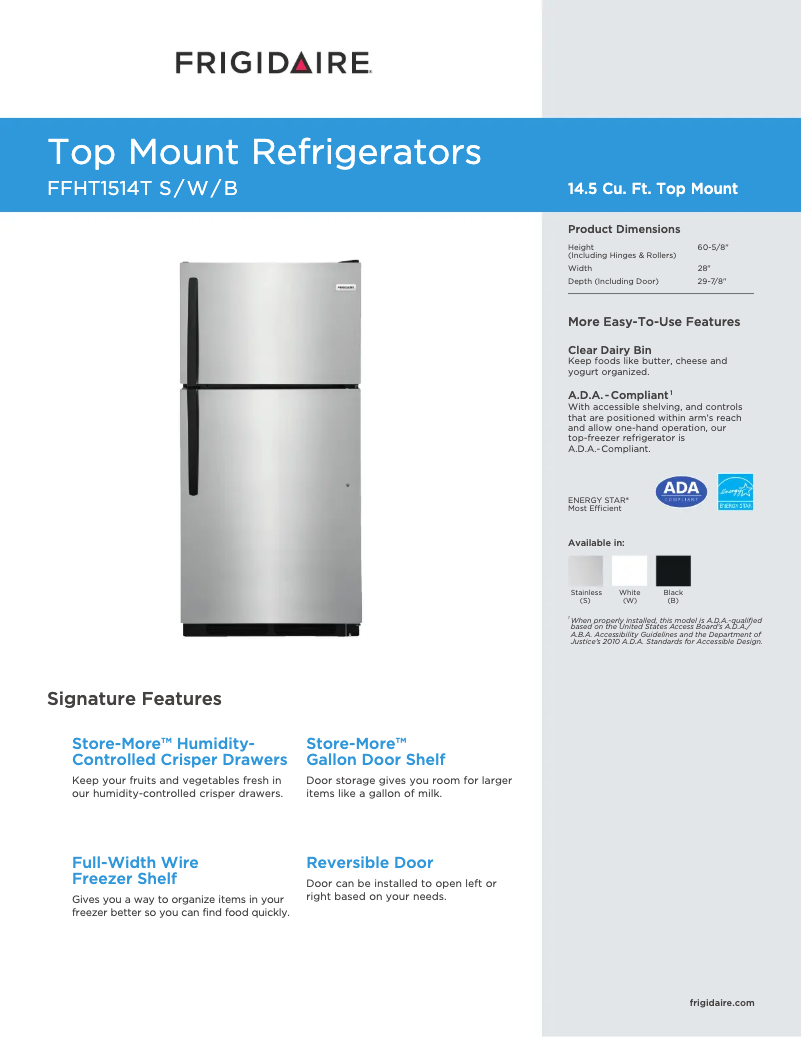 Imagen de la primera página del manual del dispositivo FFHT1514T