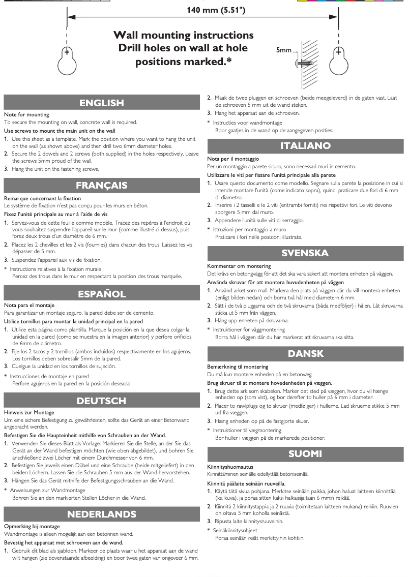 Página 1 del manual Guía de instalación Philips DCM292