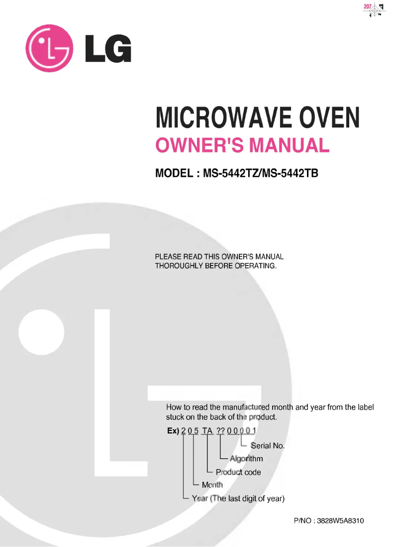 Página 1 del manual Manual de usuario LG MS-5442TZ