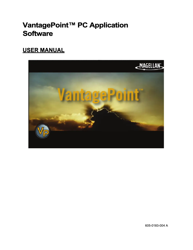 Página 1 del manual Guía de inicio rápido Magellan VantagePoint