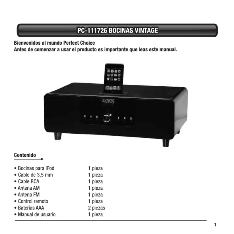 Imagen de la primera página del manual del dispositivo PC-111726