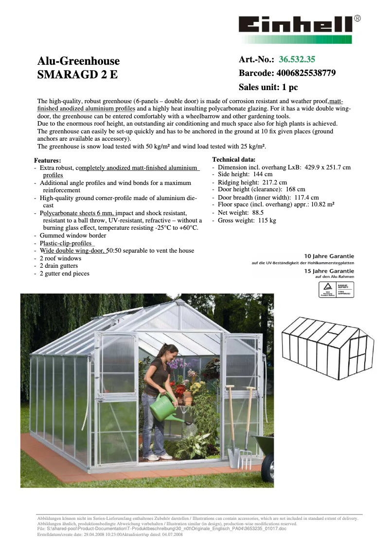 Imagen de la primera página del manual del dispositivo SMARAGD 2 E