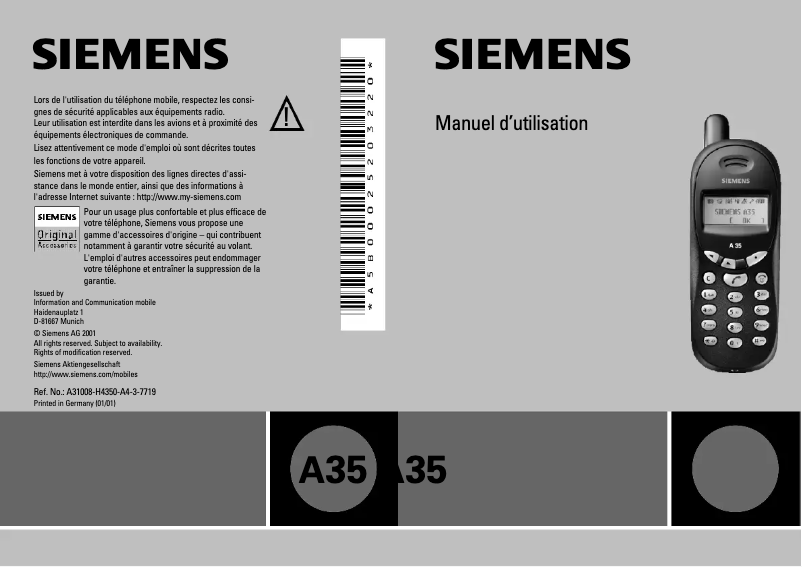 Página 1 del manual Manual de usuario Siemens A35