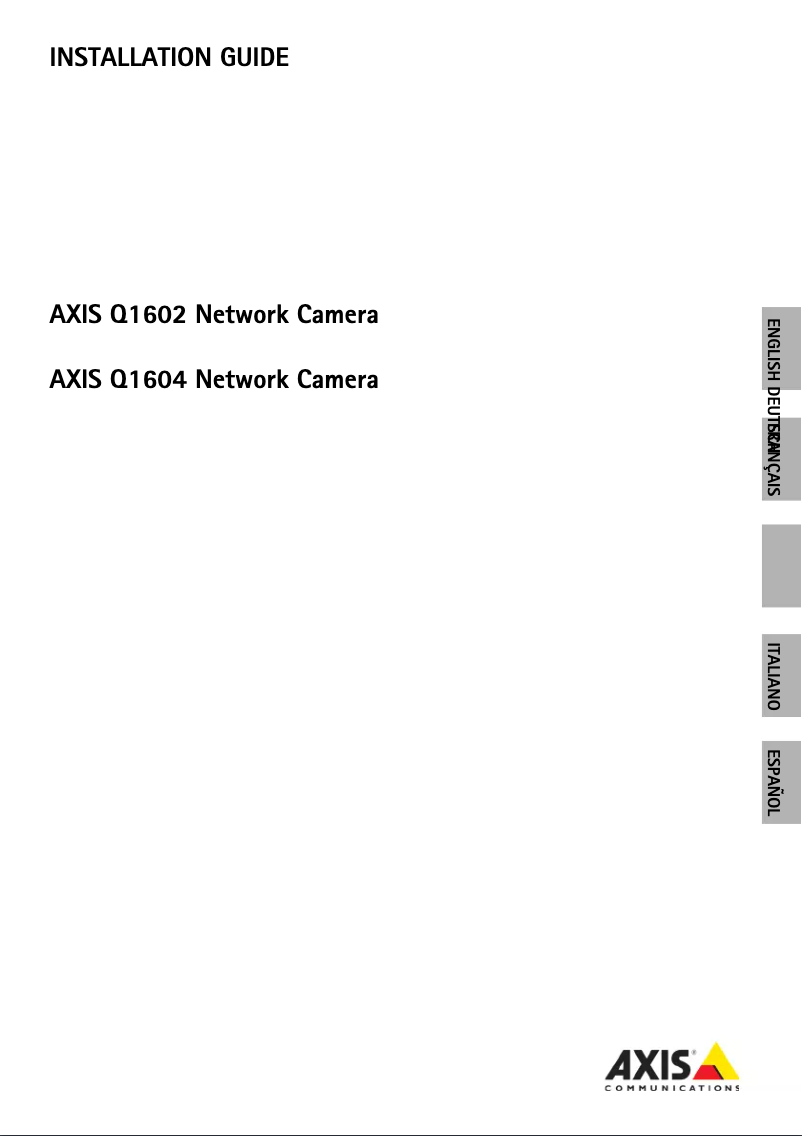 Página 1 del manual Manual de usuario Axis Q1602