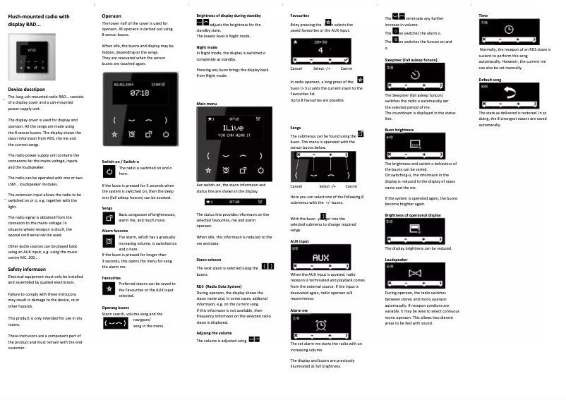 Página 1 del manual Manual de usuario JUNG RAD A 518 WW