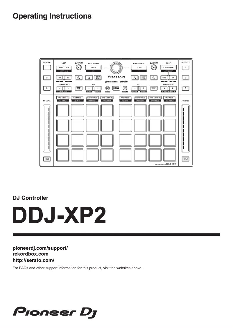 Imagen de la primera página del manual del dispositivo DDJ-XP2