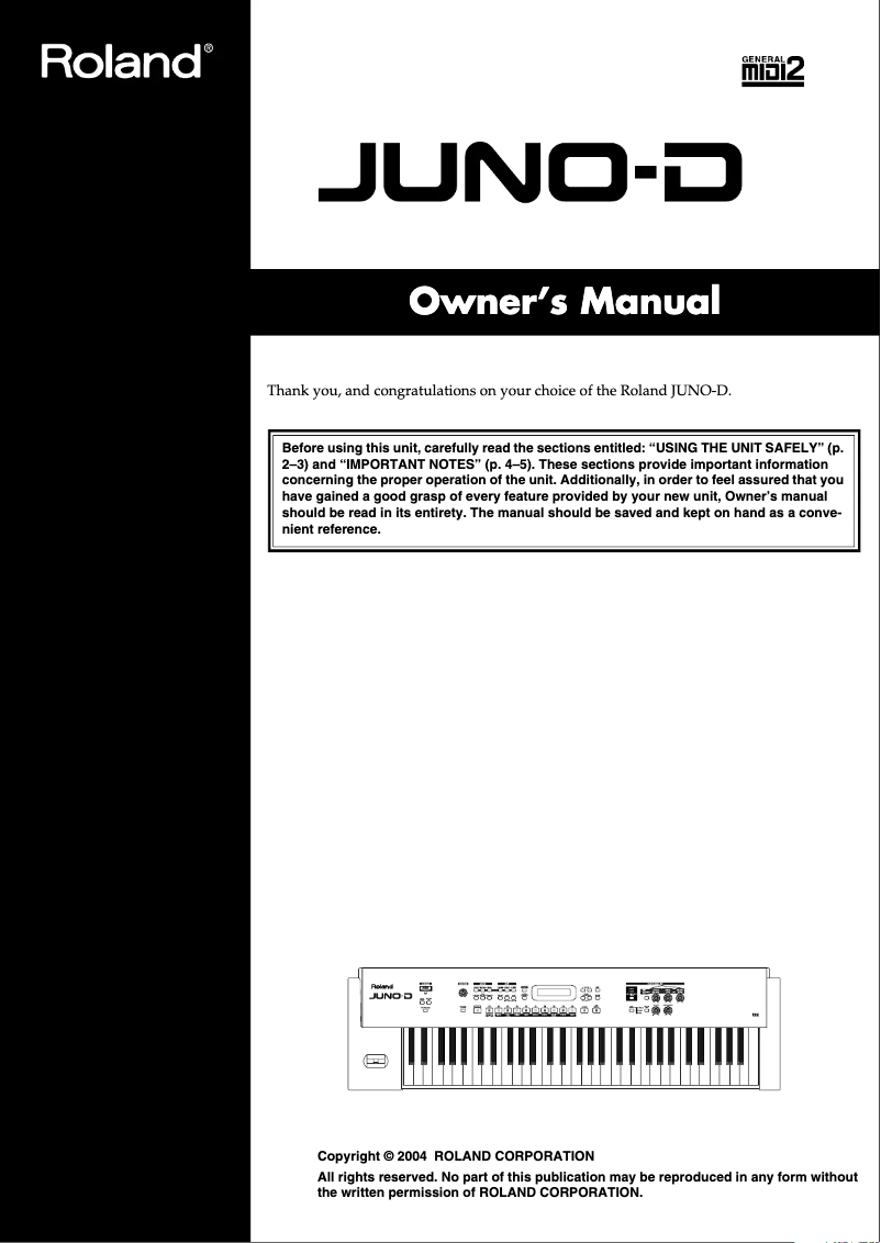 Imagen de la primera página del manual del dispositivo JUNO-D