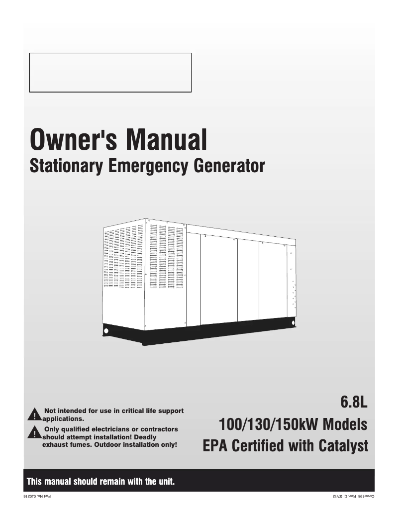 Página nº 1 - Manual de usuario Generac QT13068RNAC