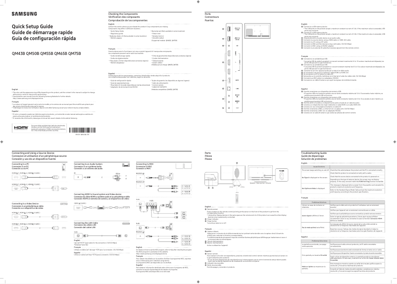 Imagen de la primera página del manual del dispositivo QM43B