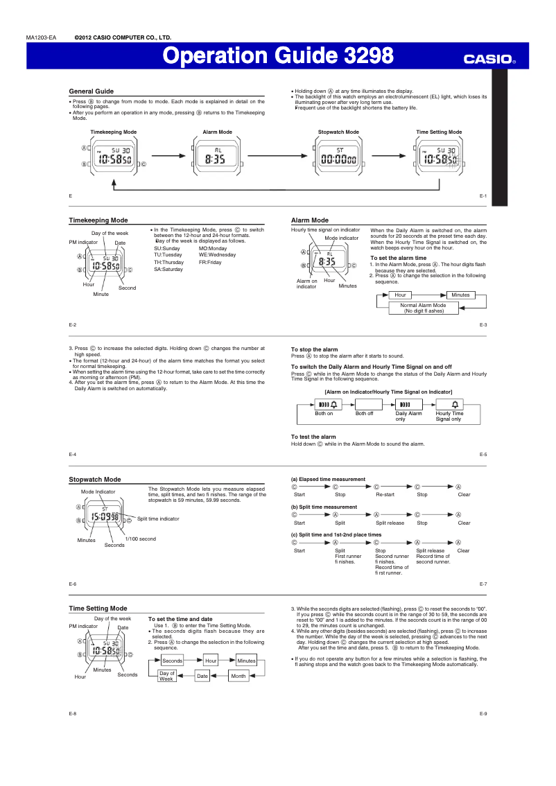 Imagen de la primera página del manual del dispositivo Retro A168WG-9EF