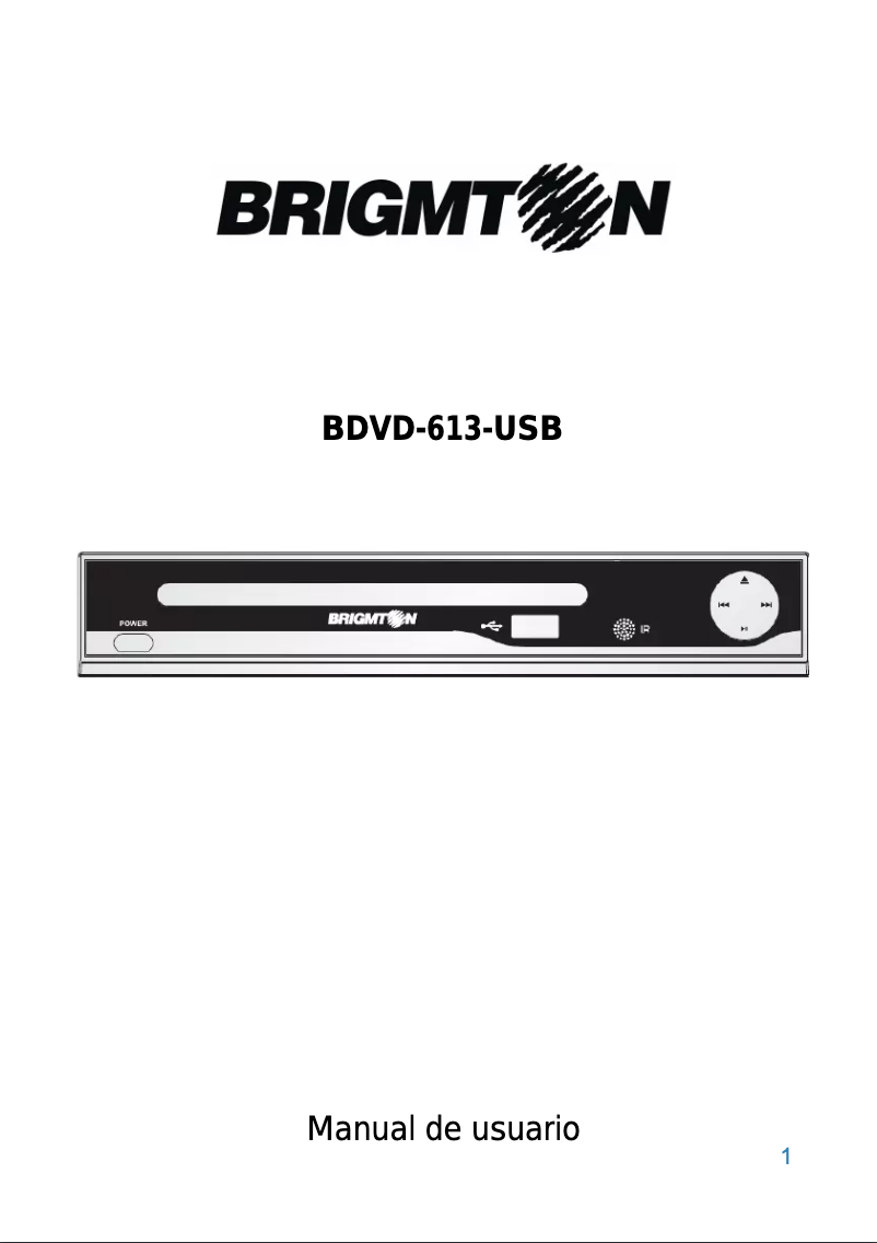 Imagen de la primera página del manual del dispositivo BDVD-613-USB