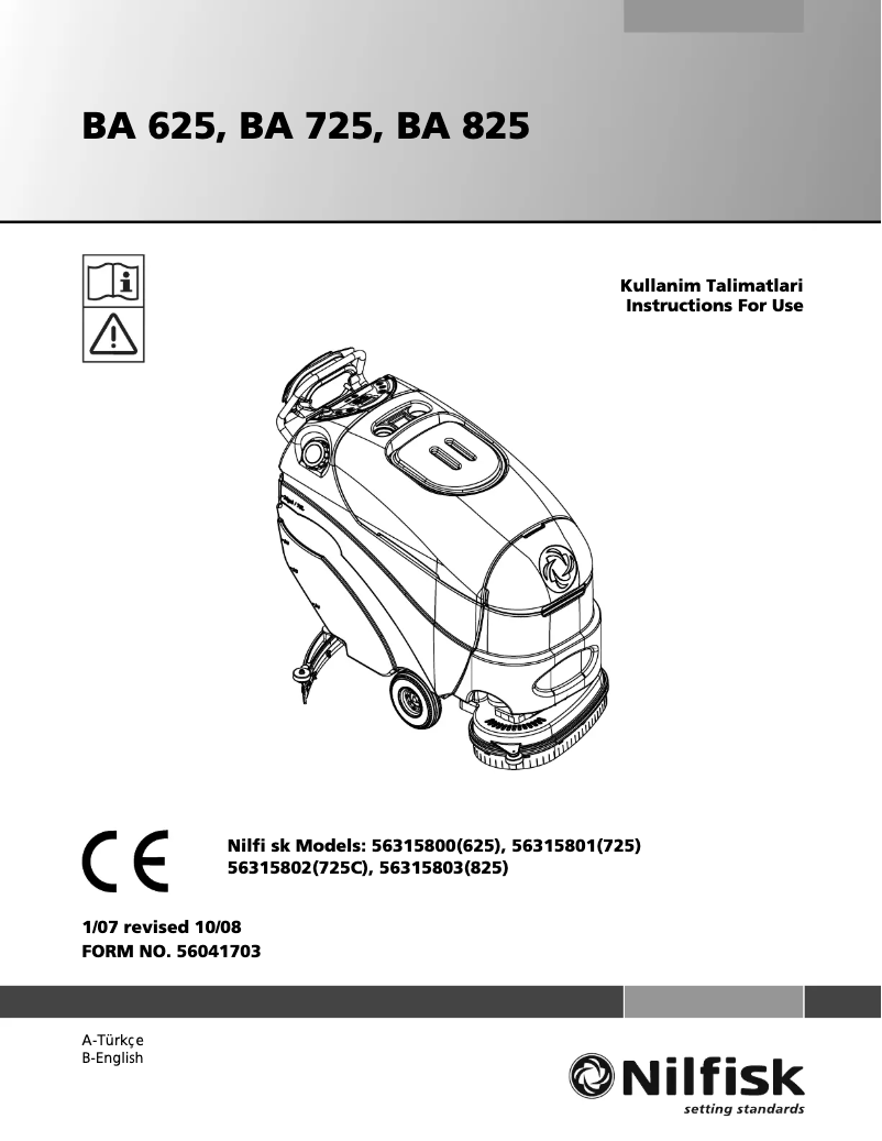 Página 1 del manual Manual de usuario Nilfisk BA 725